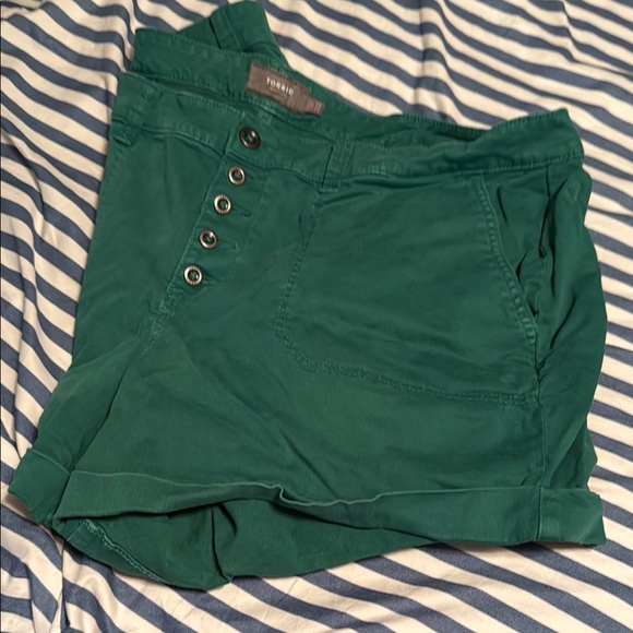 Torrid Green Button-Front Shorts - Picture 2 of 4